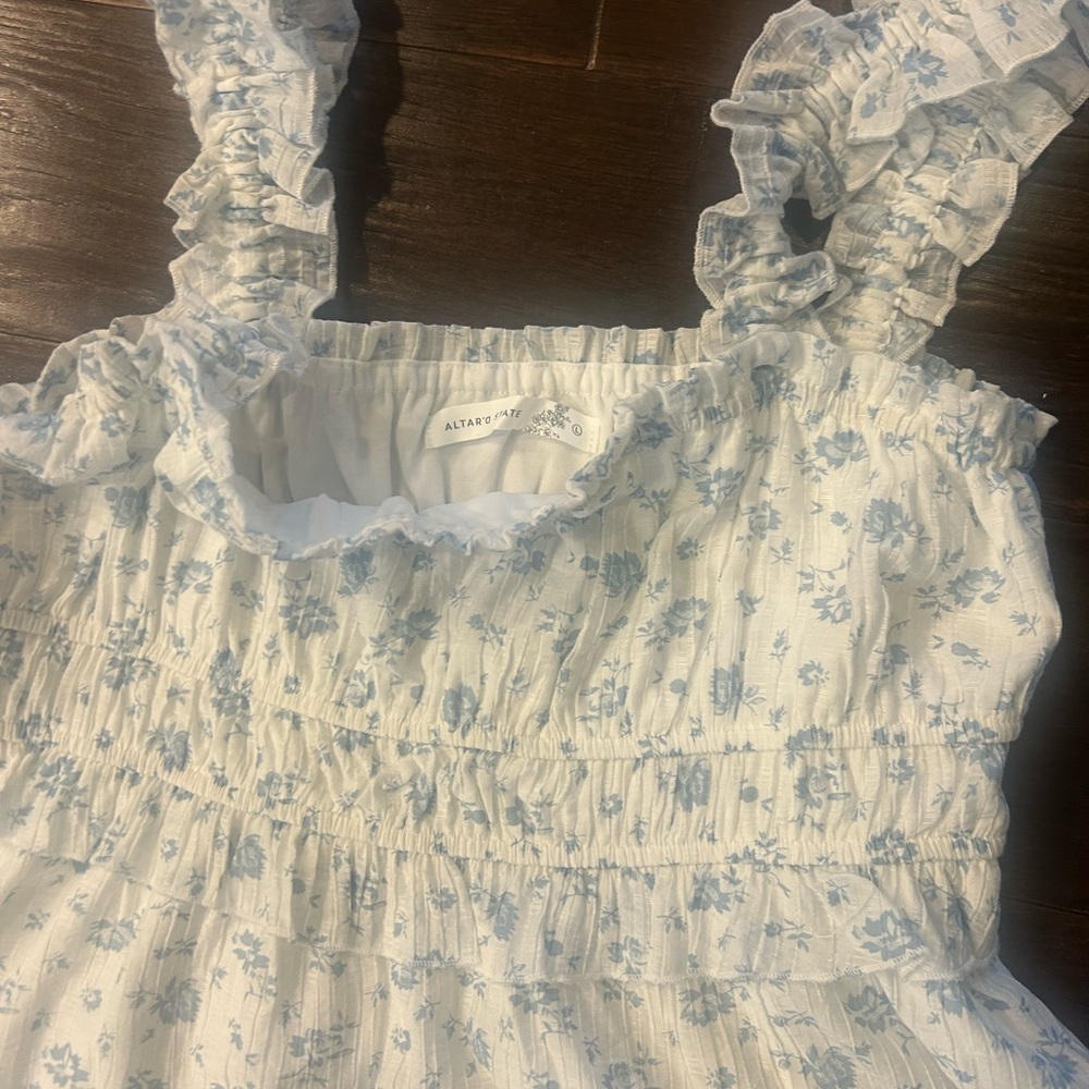 Altar'd State White and Blue Floral Dress - Picture 3 of 5